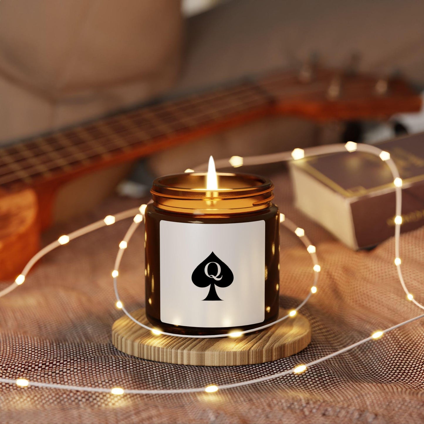 Queen of Spades Scented Soy Candle Hotwife QOS Cuck Swinger Gift Amber Jar 4oz 9oz Cotton Wick Romantic Bedroom Decor Lifestyle Mood