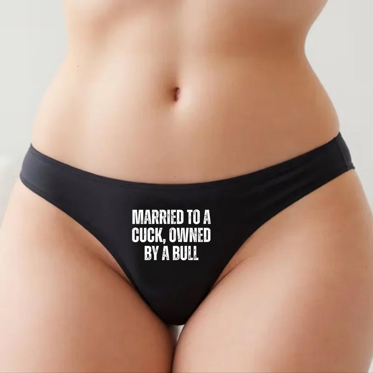 Married to a cuck owned by a bull Thong | Hotwife lifestyle QoS Panties, Sexy Gift Idea for Wife, Queen of Spades, Surprise Him Underwear