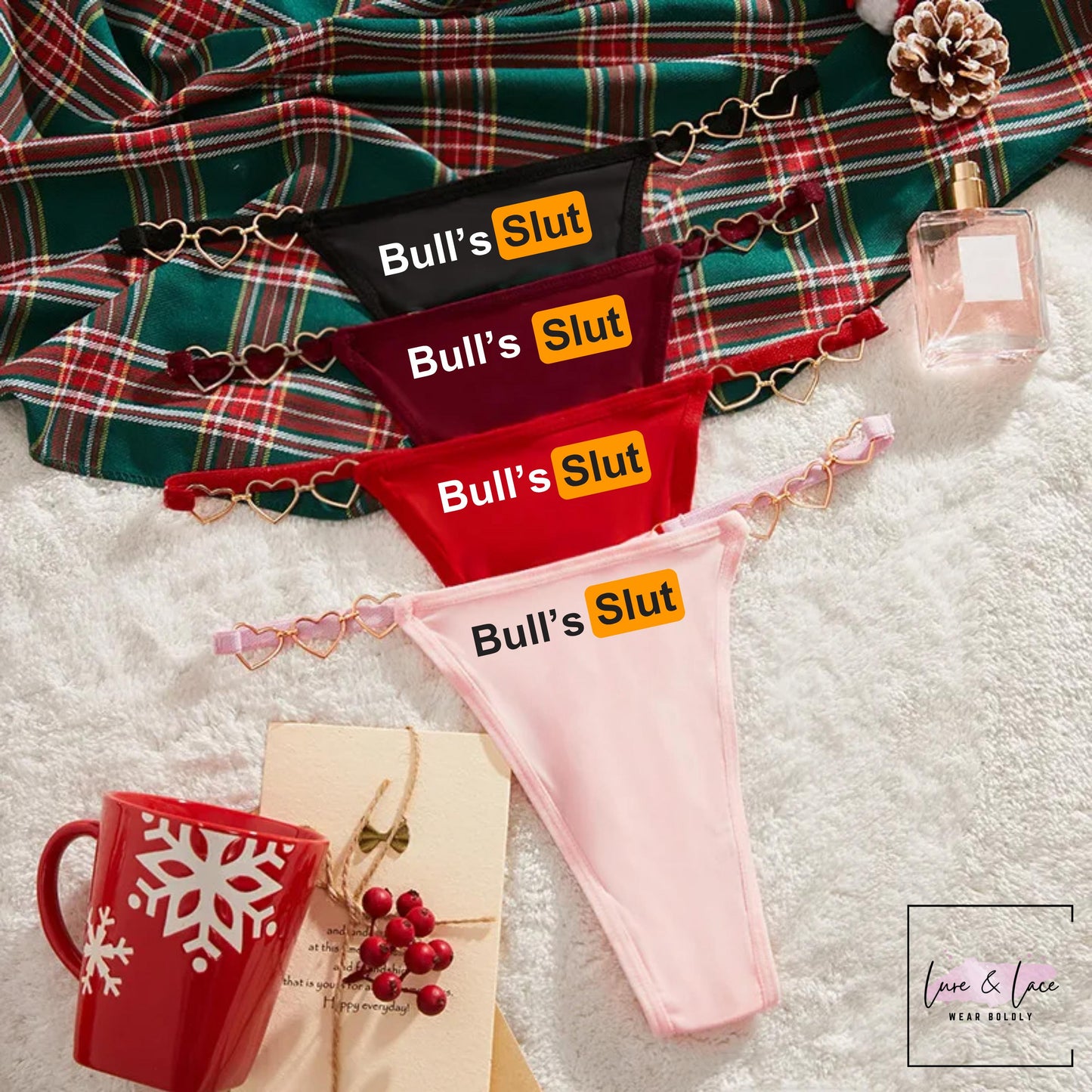 Bull's Slut Gstring Thong Hotwife Queen of Spades | QoS panties Gift idea for her| Bull slut wife sexy underwear| pineapple Swinger Clothing