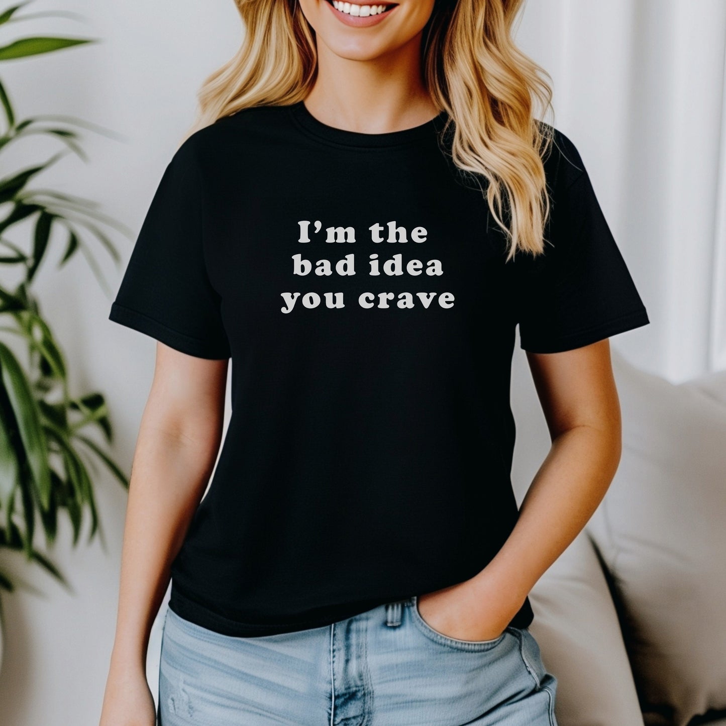 Sexy Flirty Tshirt I'm the Bad Idea You Crave. Naughty & Sexy Graphic Tee Hotwife, MILF, Flirty slut Shirt, funny Flirty shirt