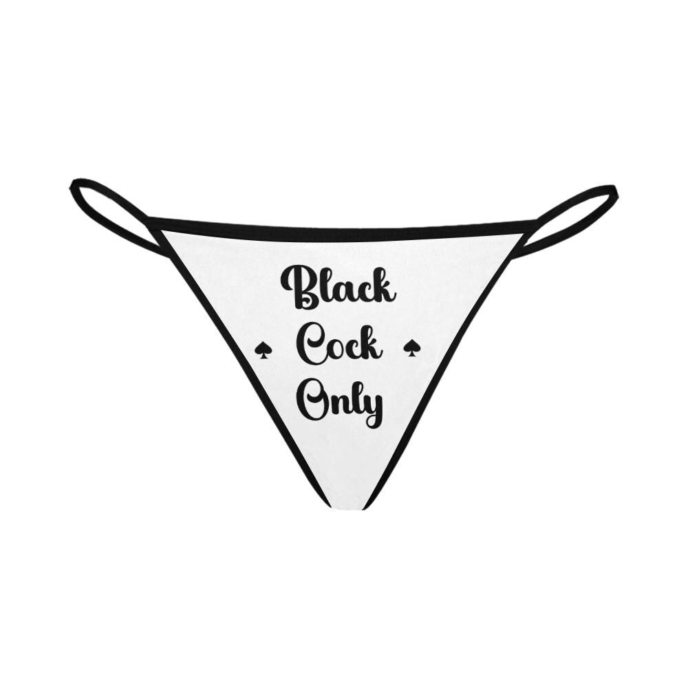 Black Cock Only sexy Thong| Queen of Spades, QOS BBC Only Hotwife G-String Panties, Cuckold fantasy Clothing, Swinger lifestyle Underwear