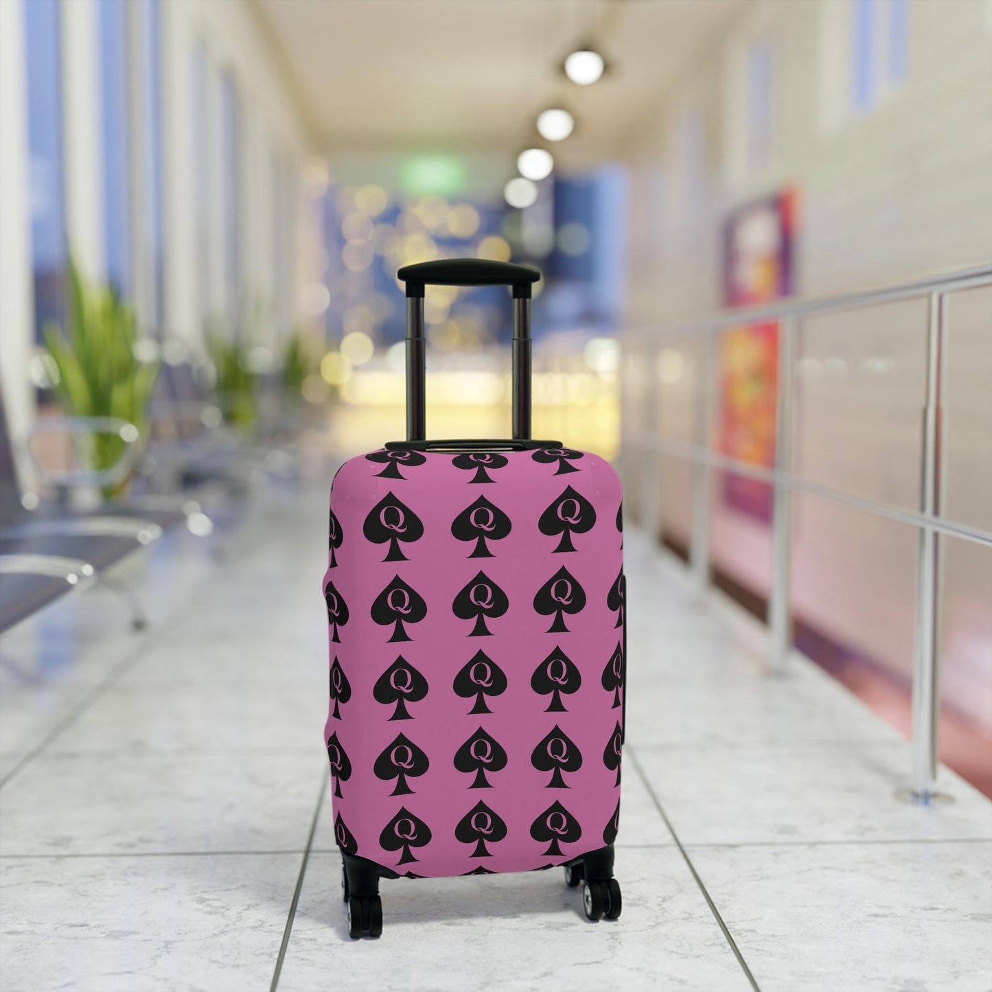 Queen of Spades Luggage Pink Cover | QOS Hotwife Travel Protector, BBC Lifestyle Suitcase, Swinger cruise Gift for Her, Pineapple Vacation