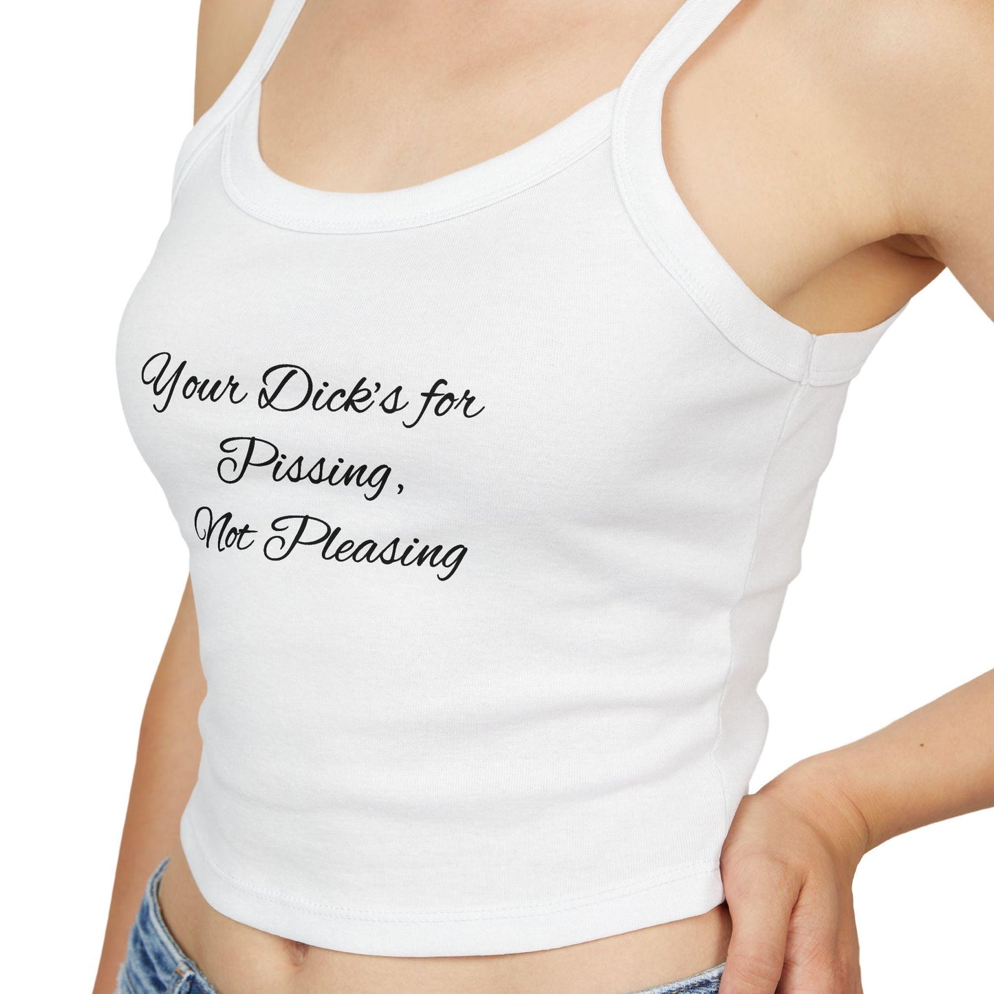 Your Dicks for Pissing, Not Pleasing Spaghetti strap crop top, Hotwife lifestyle Gift idea for her, wife, Cuck humiliation, Queen of Spades