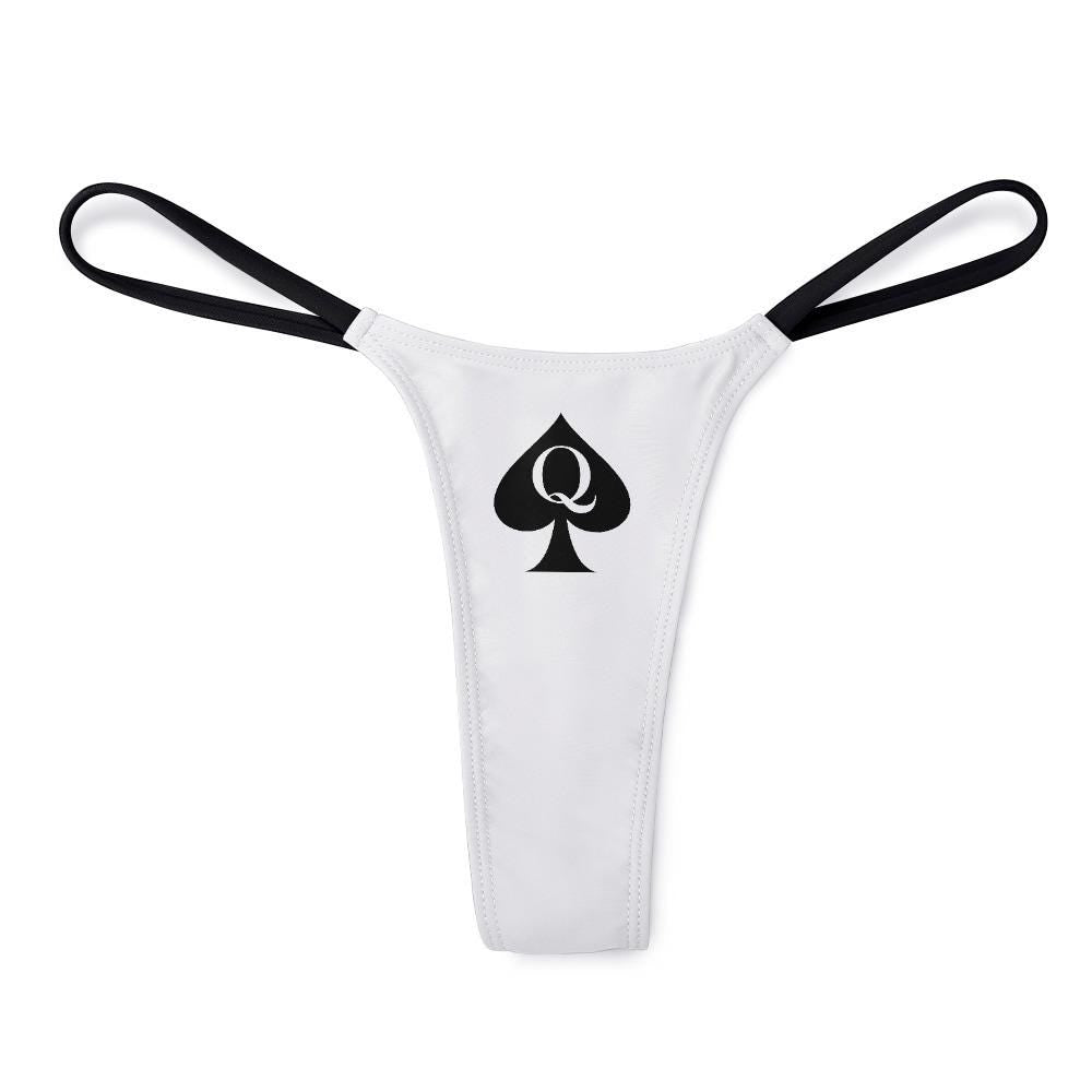 Hotwife Queen of Spades sexy Thong G-String | QOS, BBC Wife Panty Gift Her, Sex MILF Swingers Lifestyle Pineapple Cuckold Underwear