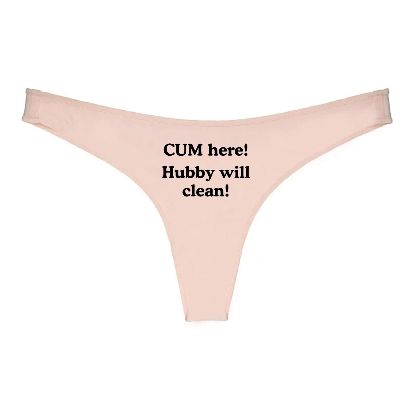 Cum Here Hubby Will Clean Thong | Hotwife lifestyle QoS Panties, Sexy Gift Idea for Wife, Queen of Spades, cuck husband Underwear