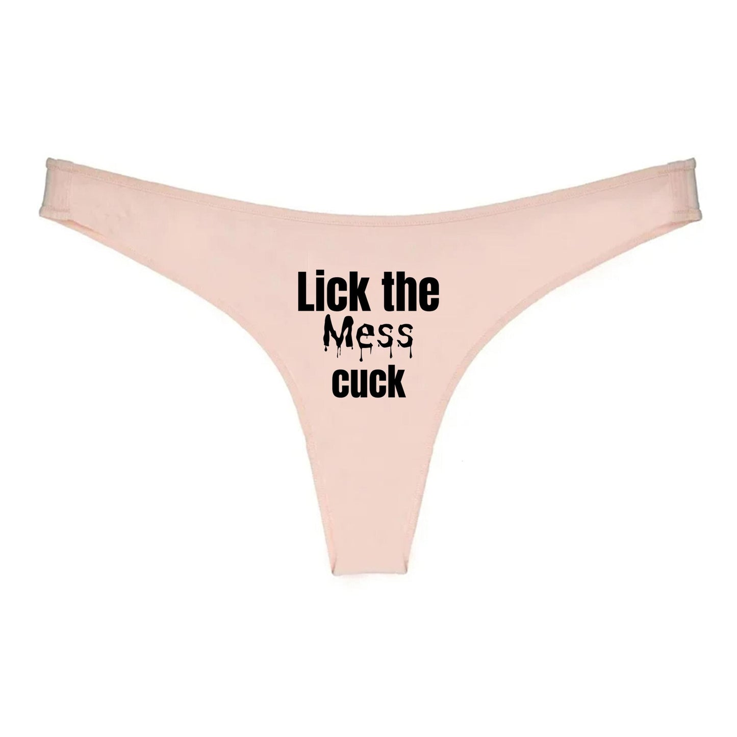 Lick the mess cuck Thong | cuck humiliation Hotwife lifestyle QoS Panties, Sexy Gift Idea for Wife, Queen of Spades, Surprise Him Underwear