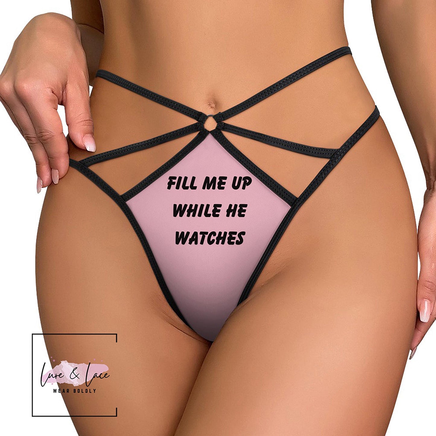 Fill me Up While He Watches Sexy Strappy Thong G-String, Naughty Lingerie Panties, Hotwife Lifestyle, Queen of Spades, Cuck