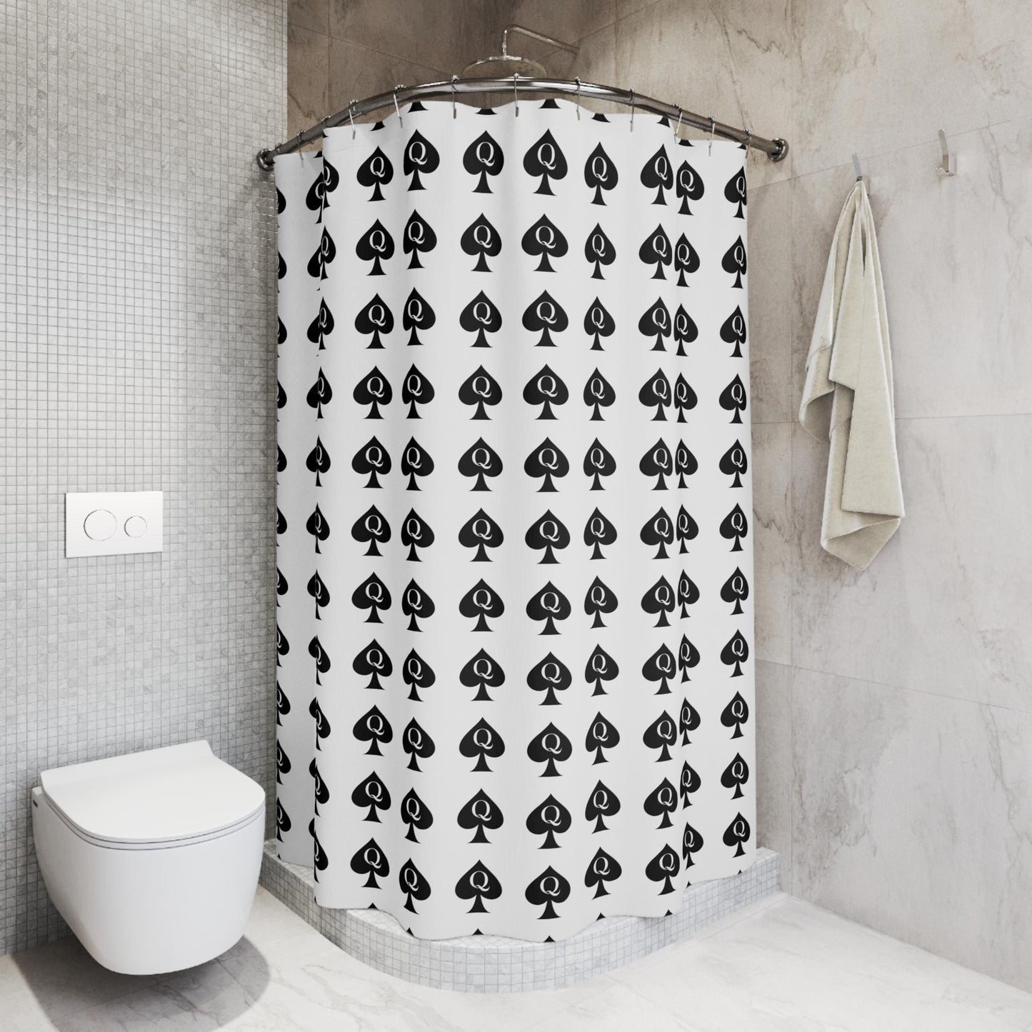 Queen of Spades Shower Curtain Hotwife Cuck Lifestyle Bathroom Decor QOS Symbol for Swinger Couples Bull Design