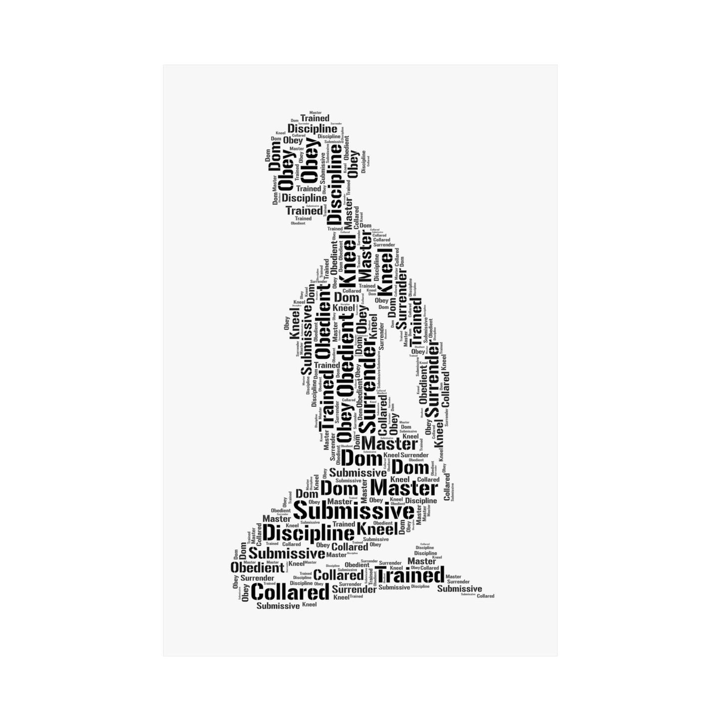 Kneeling Submissive Poster BDSM Wall Art, Kinky Submissive Decor, Femsub Quote Print, Sub Lifestyle Gift, Erotic Kink Art Print