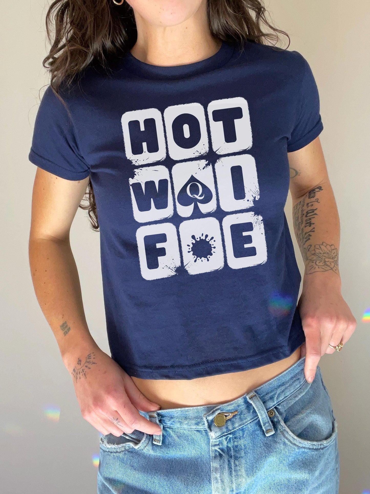 Hotwife sexy design Tshirt, CUte Babyy Tee y2k, Queen of spades Crop top, QOS clothing, Gift idea for her, wife, Cuckold Swinger lifestyle
