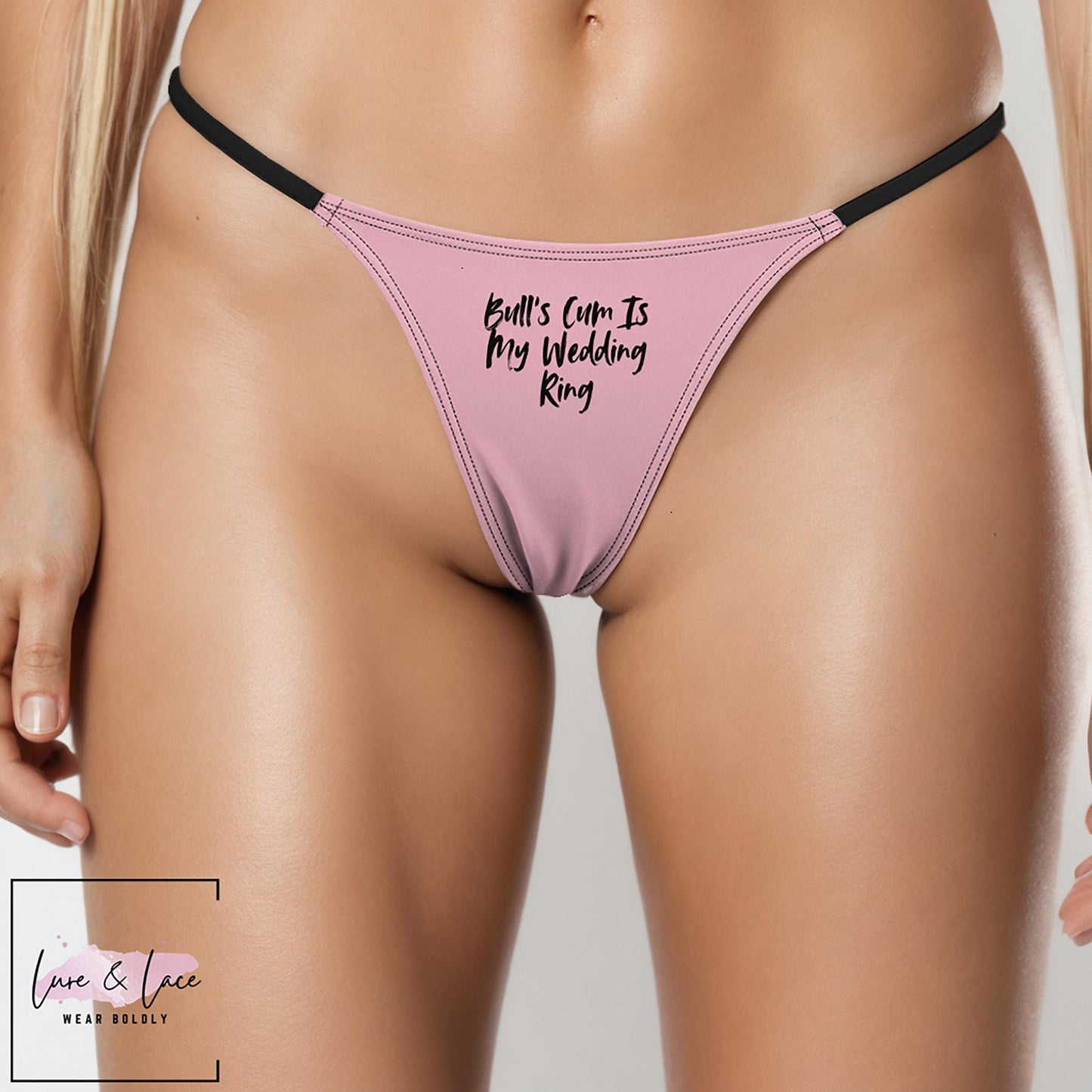 Bull's Cum Is My Wedding Ring Sexy Thong G-String, Naughty Lingerie Panties, Hotwife Lifestyle, Queen of Spades