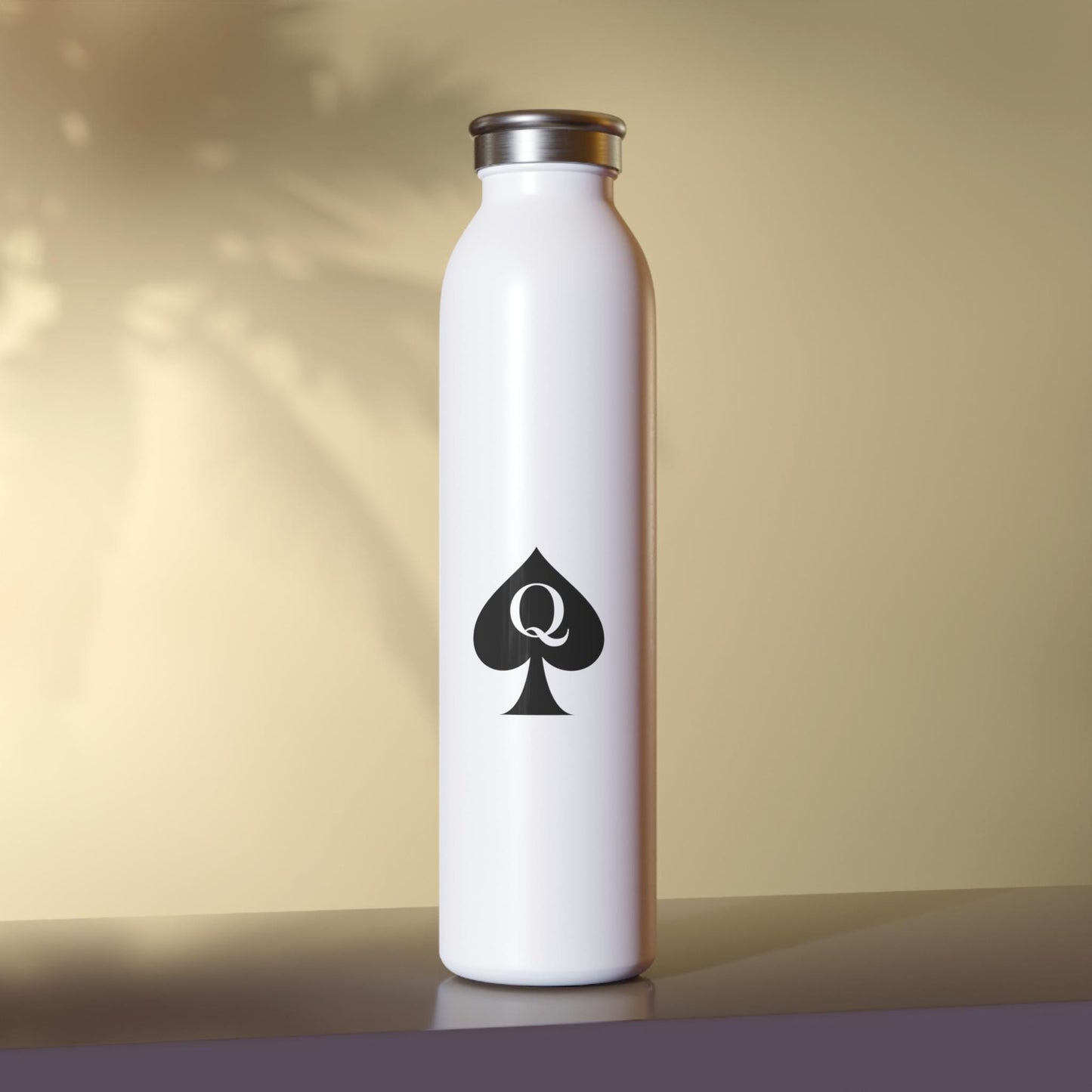 Queen of Spades Slim Water Bottle 20oz QOS Hotwife Lifestyle Cuck Bull Stainless Steel Vacuum Insulated Matte Finish Swinger Gift