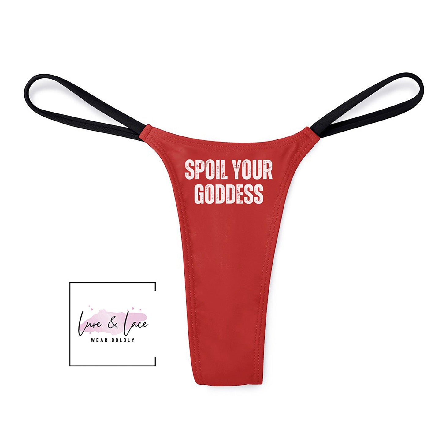 Spoil Your Goddess Sexy Thong, Femme G-String, Naughty Lingerie Panties, Date Night Underwear