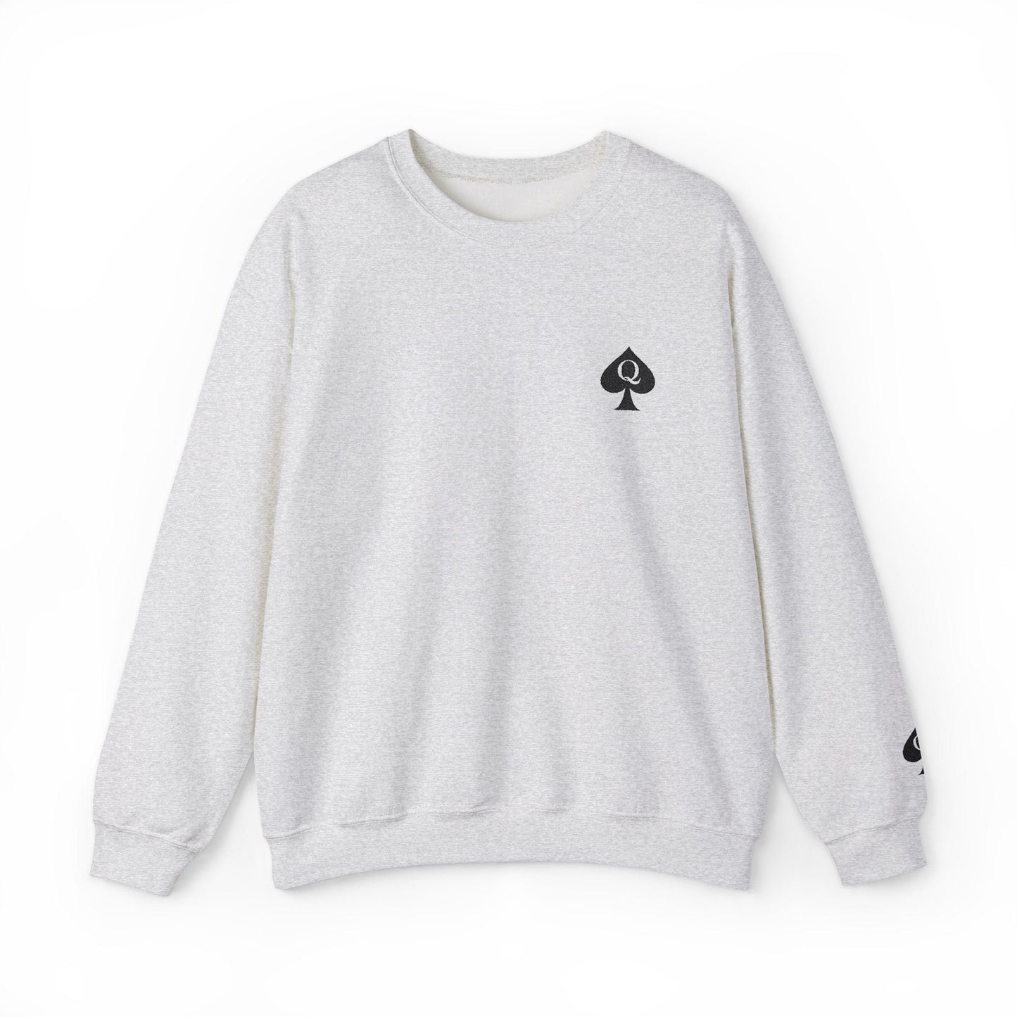 Queen of Spades Sweatshirt Embroidery, Unisex Heavy Blend Crewneck, QoS Hotwife Lifestyle Sweater, Swinger BDSM Apparel Gift for Him or Her