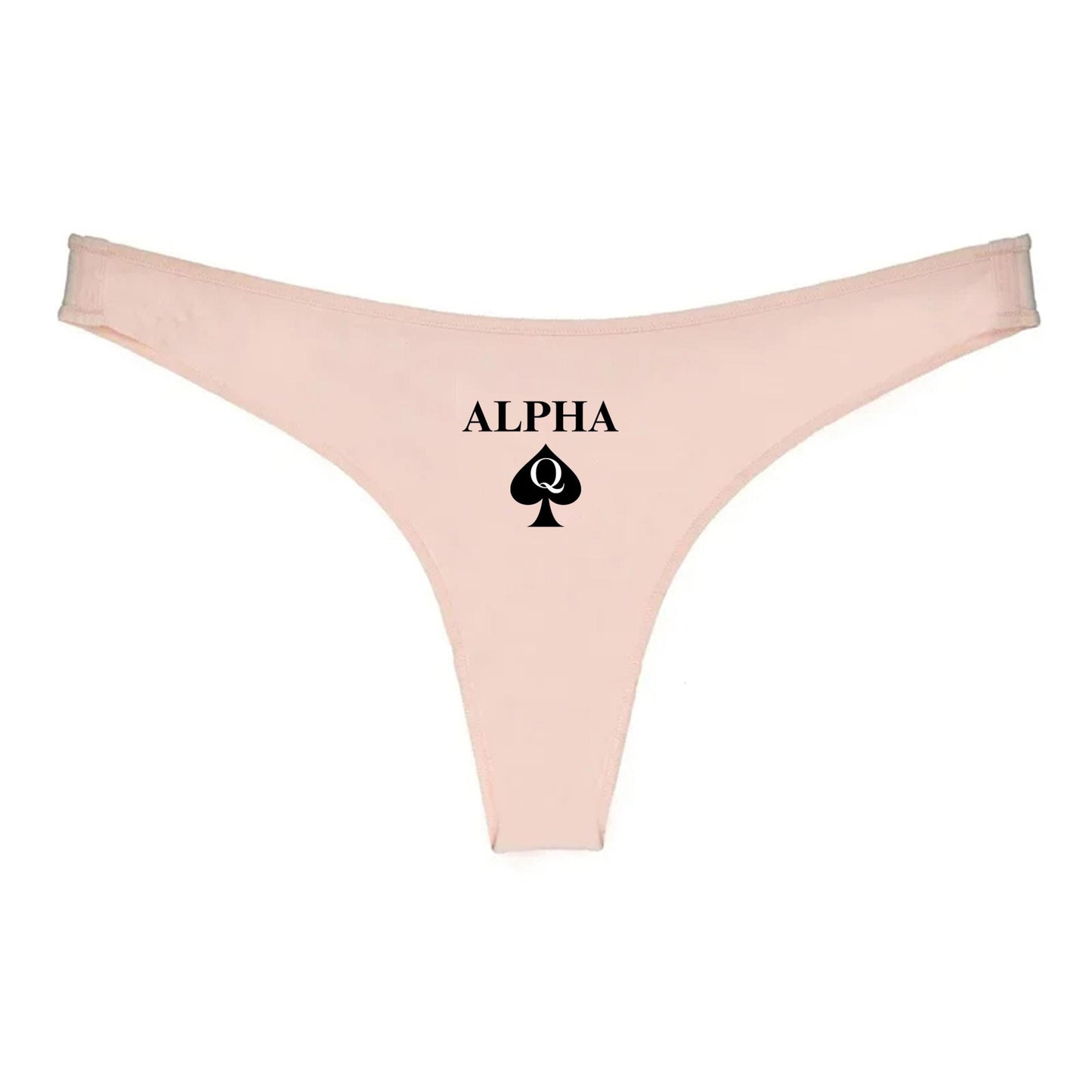 Alpha QOS Thong |Alpha Hotwife lifestyle QoS Panties, Sexy Gift Idea for Wife, Queen of Spades, Swinger Cuck Bull Underwear