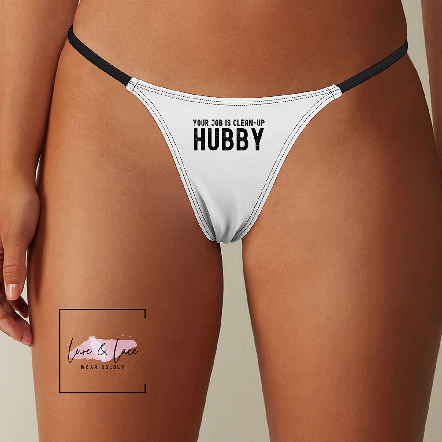 Your Job Is Clean Up Hubby Sexy Thong, QOS G-String, Naughty Lingerie Panties, Hotwife Lifestyle, Queen of Spades, Cuck