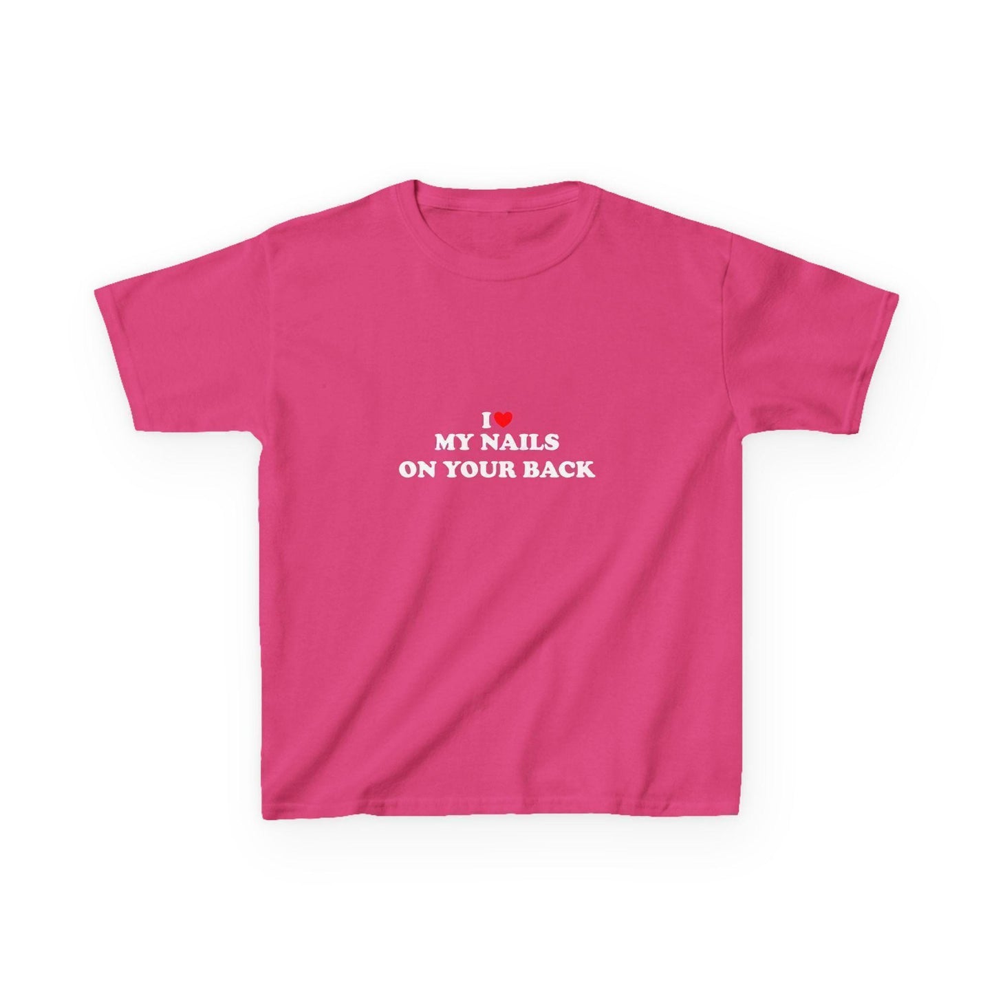 I Love My Nail on Your Back Y2K Crop Top BDSM Impact Play Kink Hotwife Swinger Submission Power Exchange Gift Idea for Her
