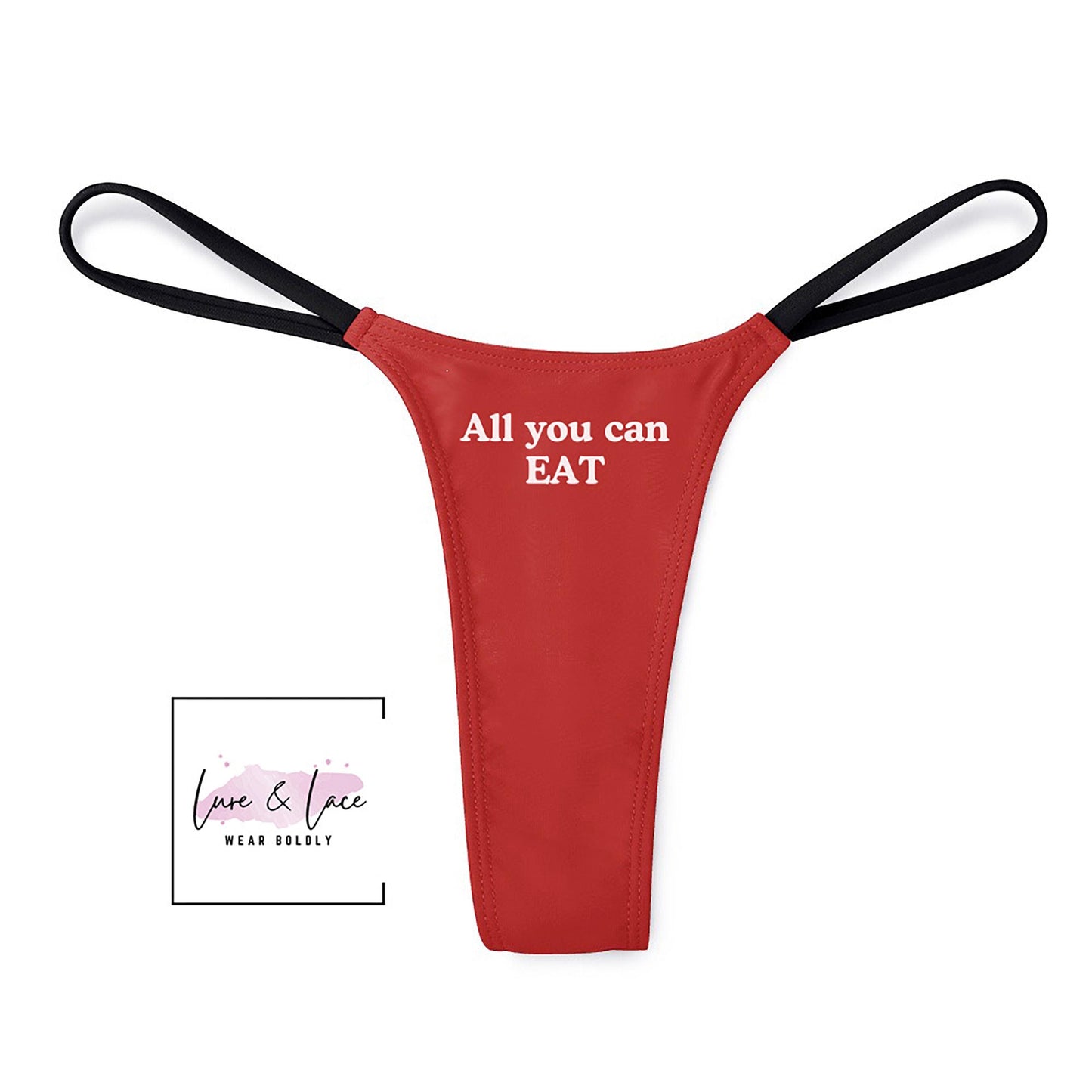 All You Can Eat Sexy Thong G-String, Oral Lovers Naughty Lingerie Panties, Date Night Underwear