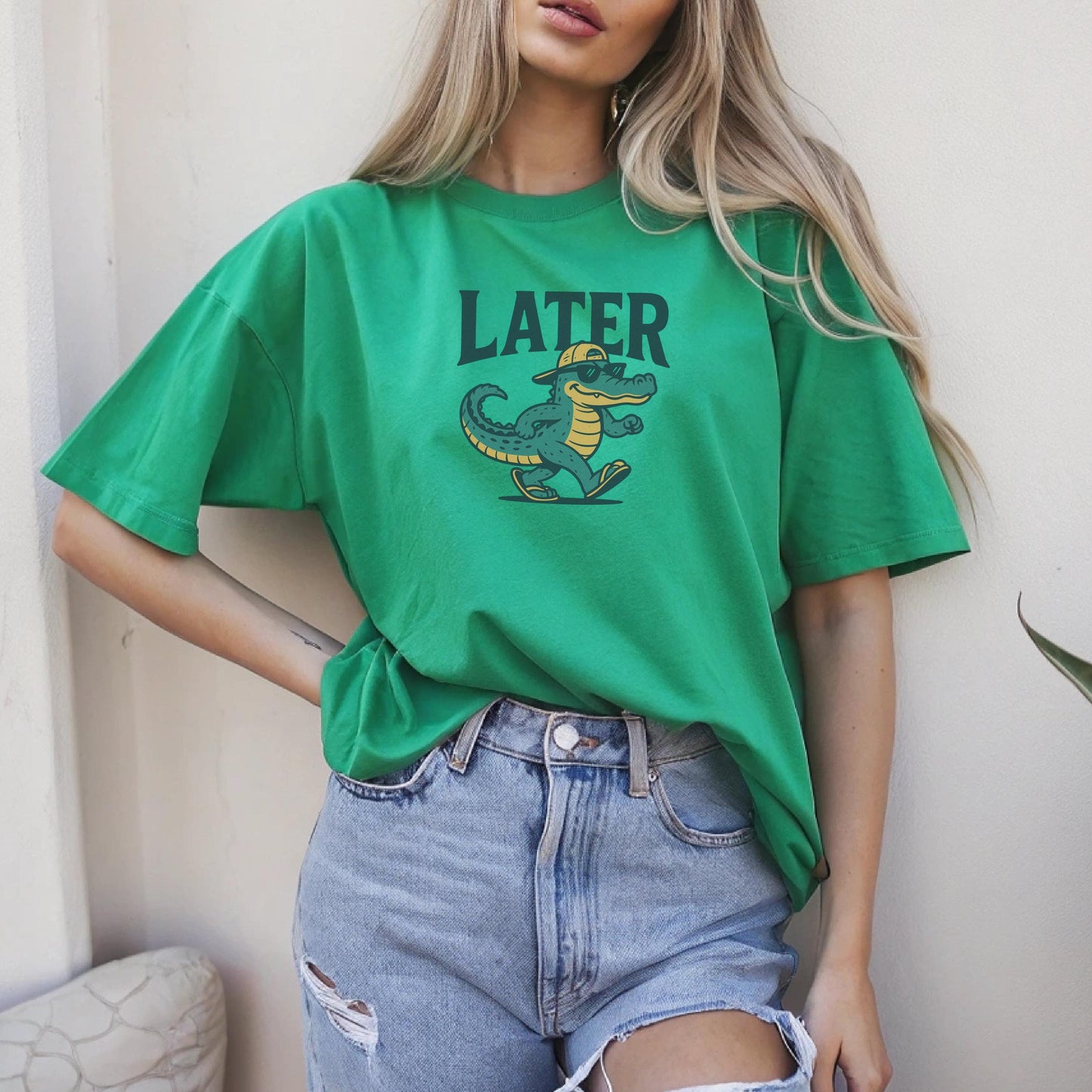 Later Gator T-Shirt Funny Alligator Shirt for Men Women, Retro Sarcastic Graphic Tee, Cute Southern Gator Pun Shirt, Florida Gift Idea
