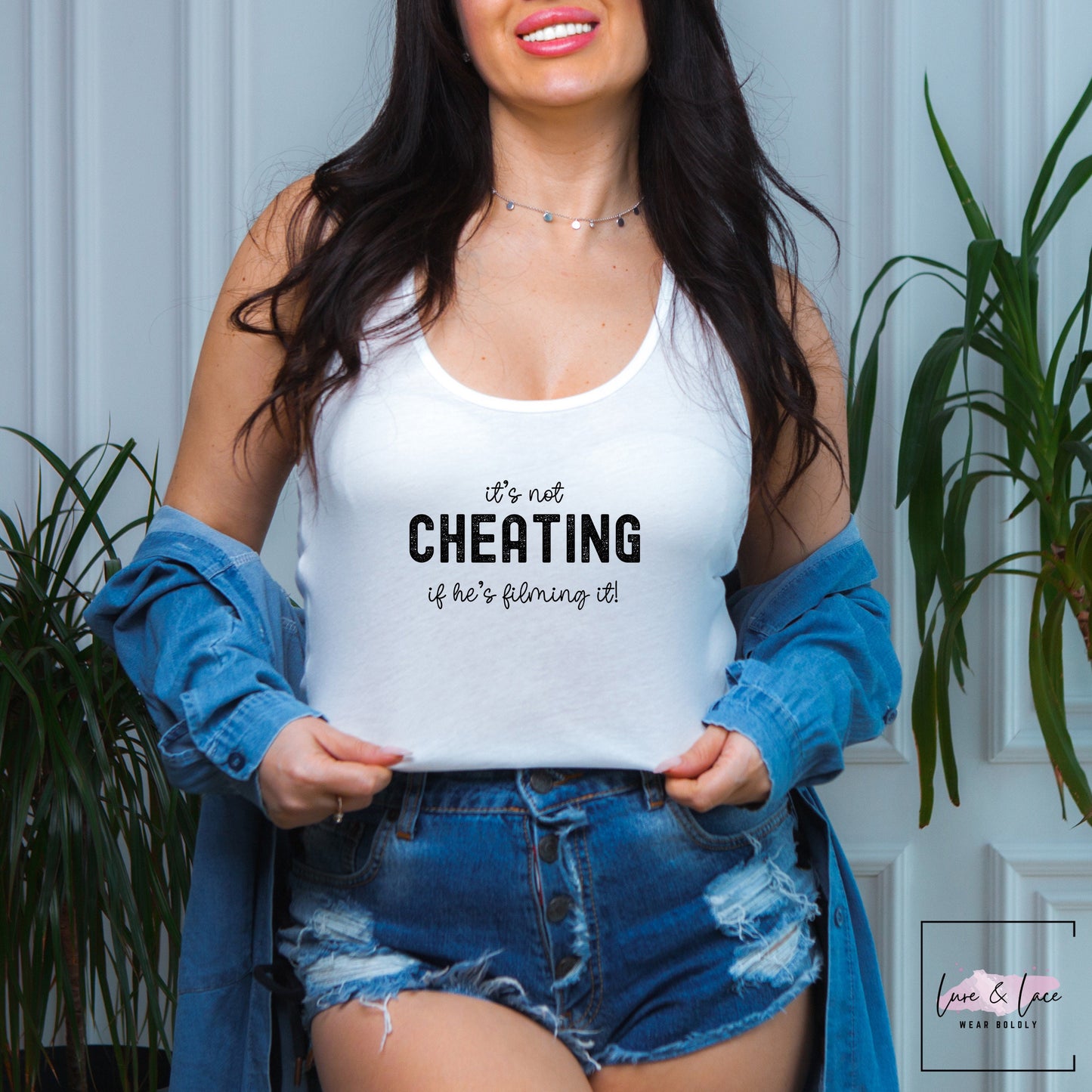 Swinger Clothes Tank It's Not Cheating If He's Filming, HOTWIFE Sex Shirt, Gift for Swingers, Sexy Lifestyle Top, upside down pineapple