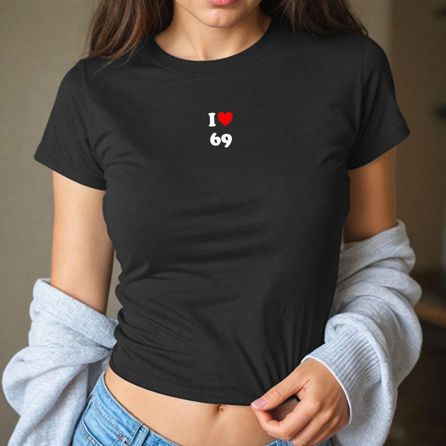 I Love 69 Y2K Crop Top Sexy Women’s Shirt Adult Novelty Tee Hotwife Oral Sex Flirty Kink, Festival Apparel, blowjob cum