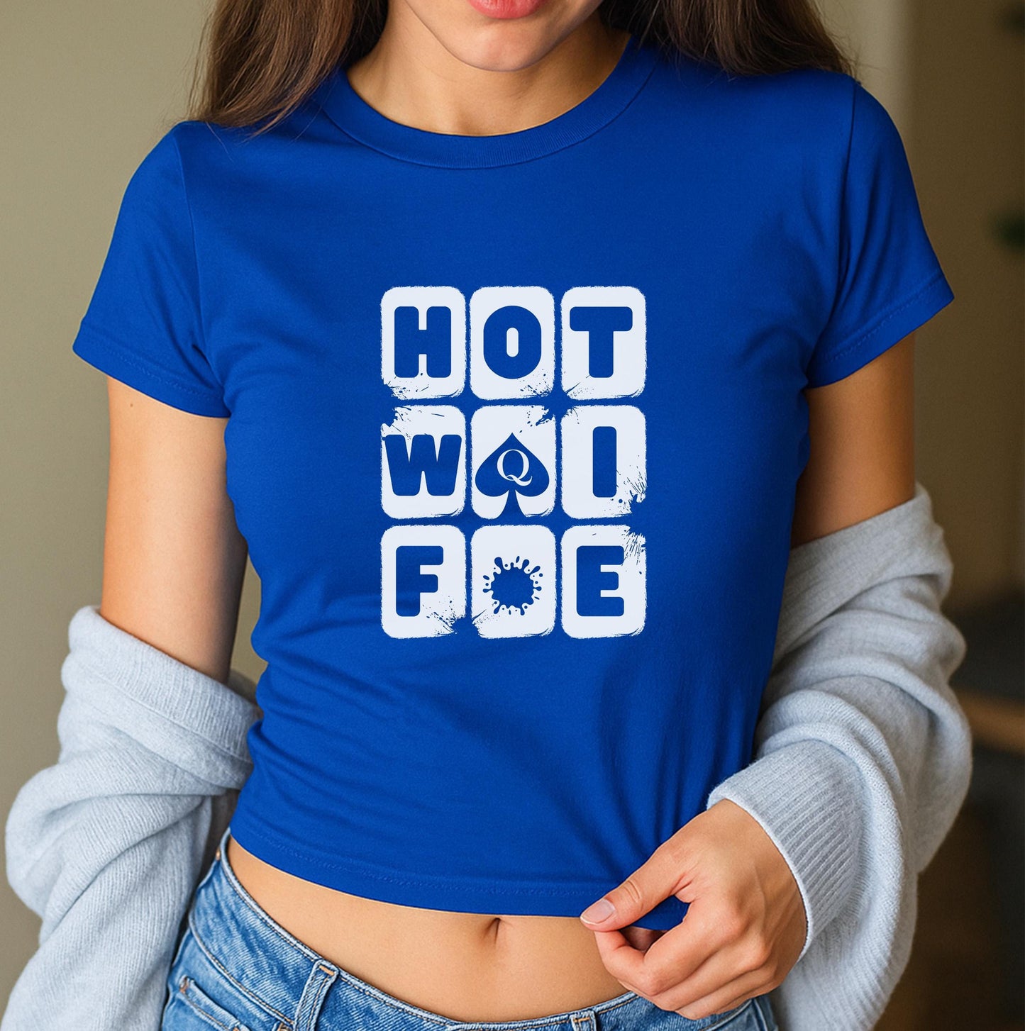 Hotwife sexy design Tshirt, CUte Babyy Tee y2k, Queen of spades Crop top, QOS clothing, Gift idea for her, wife, Cuckold Swinger lifestyle