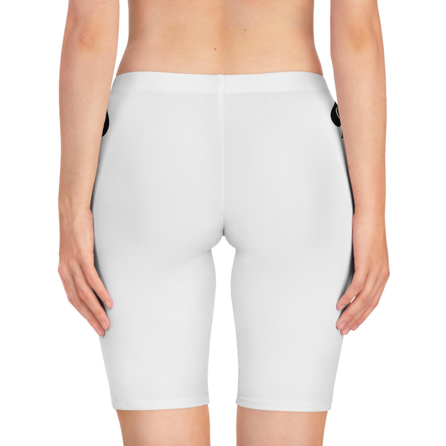 Queen of Spades Biker Shorts, Hotwife Lifestyle Apparel | QOS Symbol Workout Shorts, Sexy Mid-Waist Fit, Kinky Gymwear, Submissive Bottoms