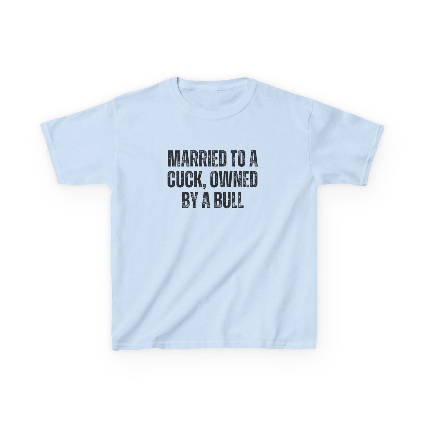 Married to a Cuck, Owned by a Bull Y2K Sexy Cute Baby Tee Crop Top, Naughty Apparel Queen of Spades Swinger