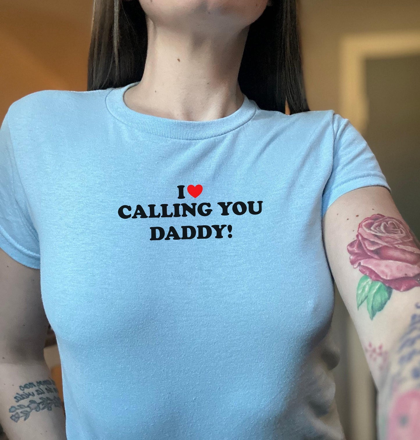 I love Calling you daddy Sexy Y2k cute Tshirt, Yes Daddy Crop top tshirt, Daddy's Good Girl, DDGL, BDSM Roleplay Sex, Gift Idea for her