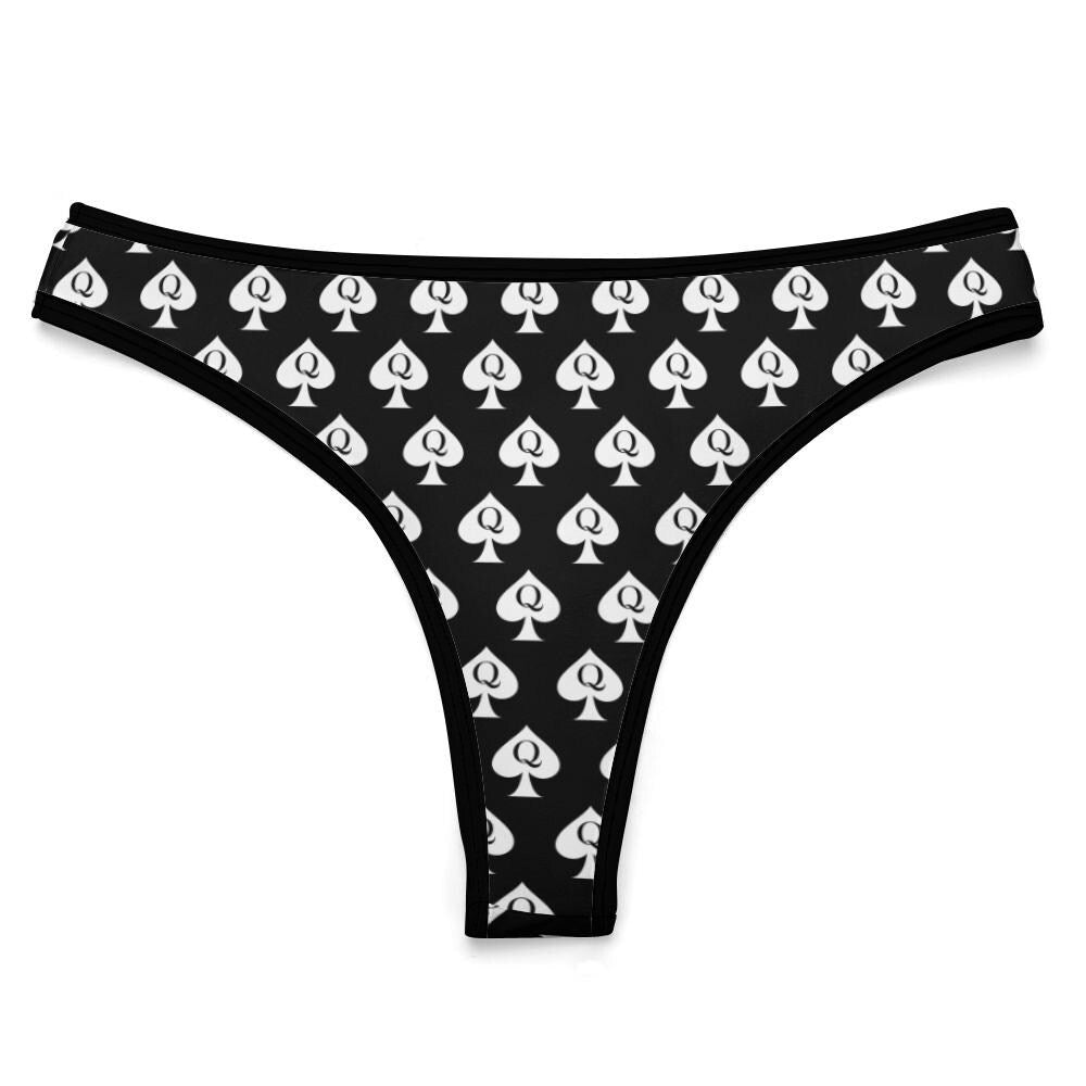 Queen of Spades T-Back underwear| QOS Hotwife Underwear, Interracial Kink Lingerie, Cuckold Fantasy, BBC , Swinger Gift, Kink, Slutty Panty