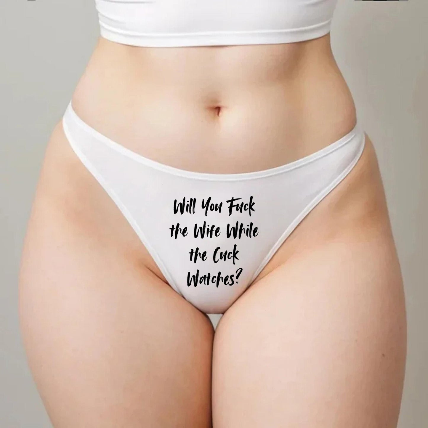 Will you Fuck the wife while hubby Thong | Hotwife lifestyle QoS Panties, Sexy Gift Idea for Wife, Queen of Spades, cuck husband Underwear