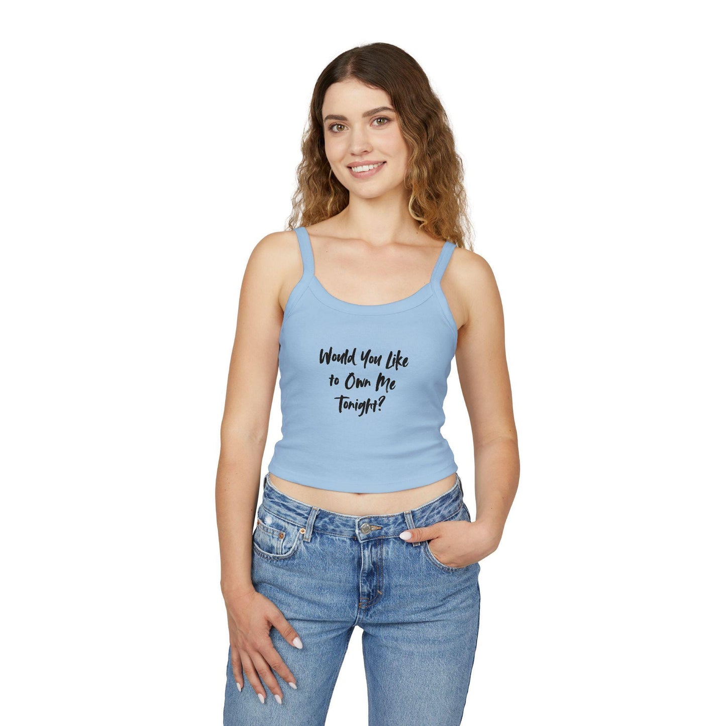 Would You Like to Own Me Tonight Spaghetti strap crop top, sexy Gift idea for her, wife, girlfriend, Hotwife Lifestyle shirt, date night