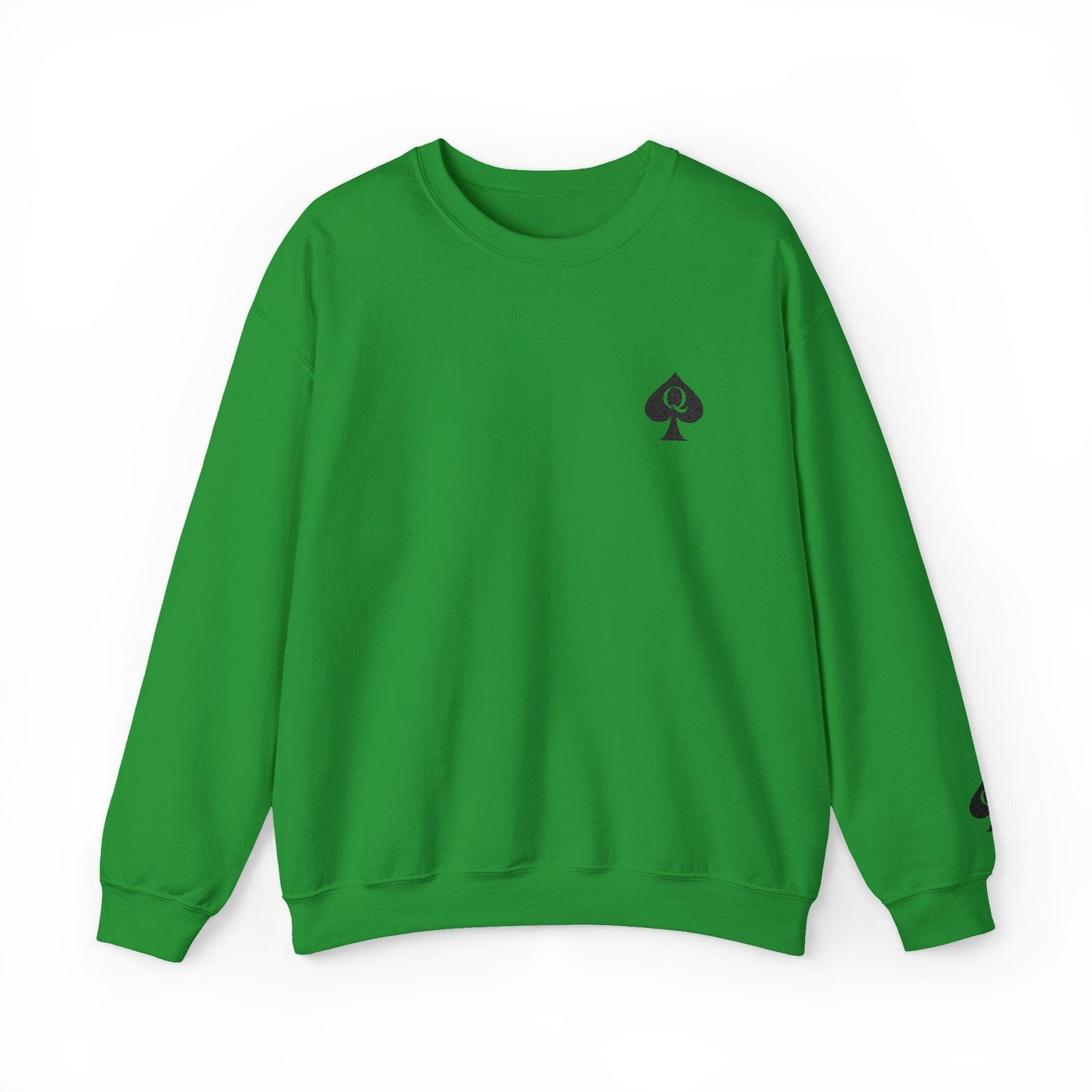 Queen of Spades Sweatshirt Embroidery, Unisex Heavy Blend Crewneck, QoS Hotwife Lifestyle Sweater, Swinger BDSM Apparel Gift for Him or Her
