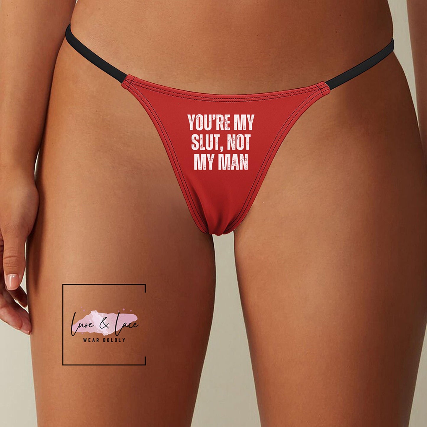 You Are My Slut Not My Man Sexy Thong, QOS G-String, Naughty Lingerie Panties, Hotwife Lifestyle, Queen of Spades, Cuck