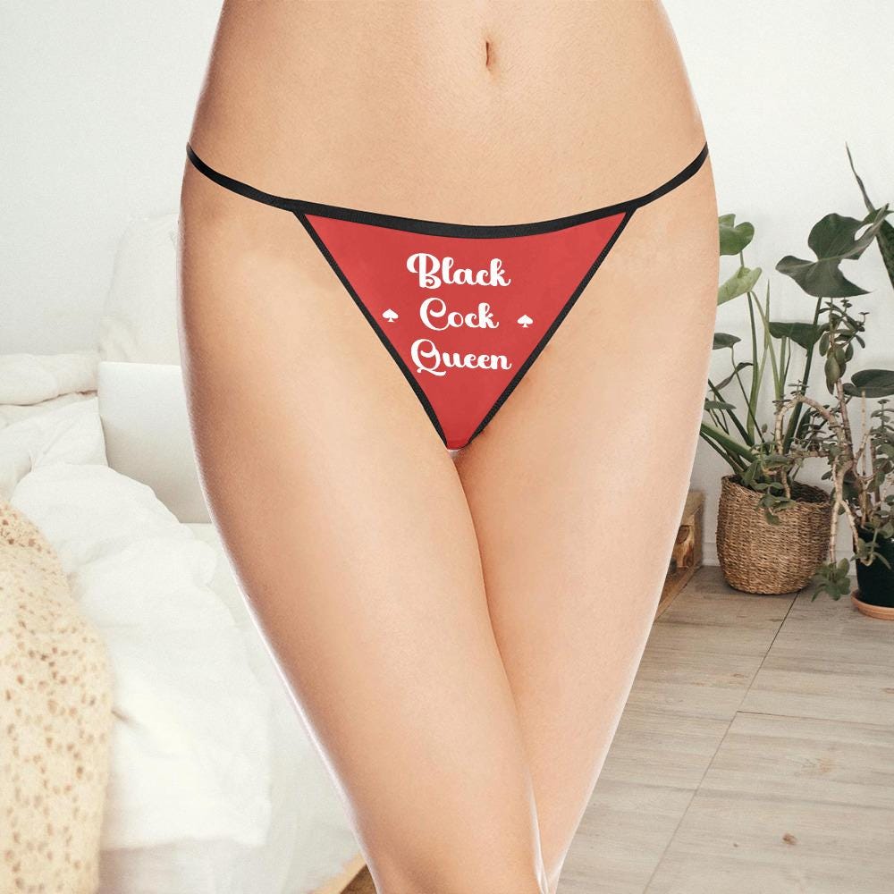 Black Cock Queen sexy Thong| Queen of Spades, QOS BBC Only Hotwife G-String Panties, Cuckold fantasy Clothing, Swinger lifestyle Underwear
