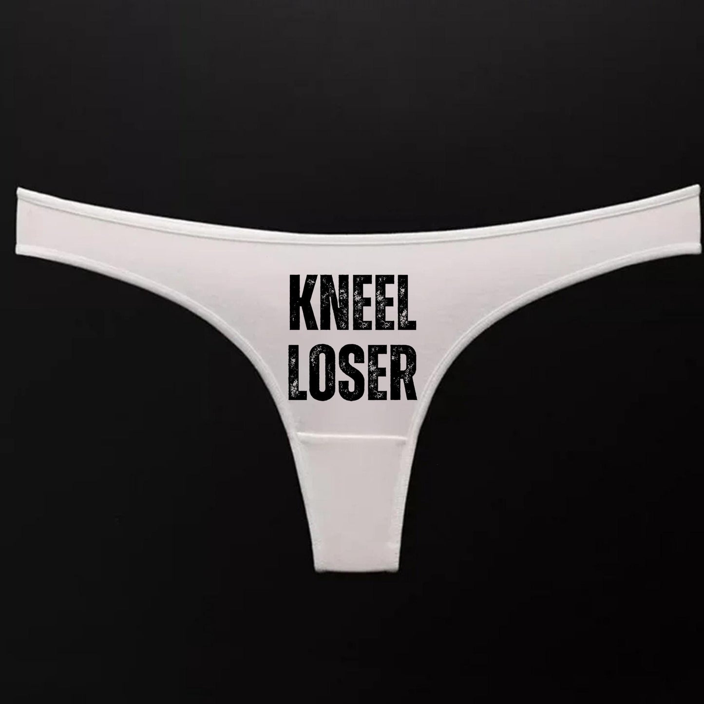 Kneel Loser Thong | Femme Domme, Hotwife lifestyle QoS Panties, Sexy Gift Idea for Wife, Queen of Spades, Surprise Him Underwear