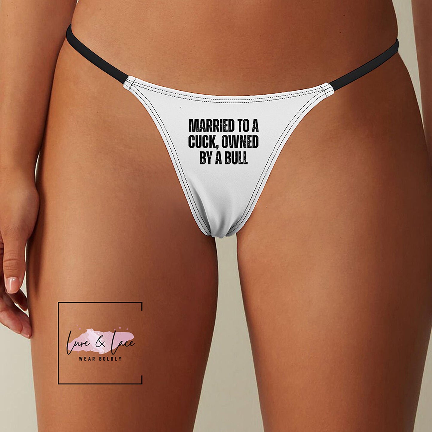 Married to Cuck Owned by a Bull Sexy Thong G-String, Naughty Lingerie Panties, Hotwife Lifestyle, Queen of Spades