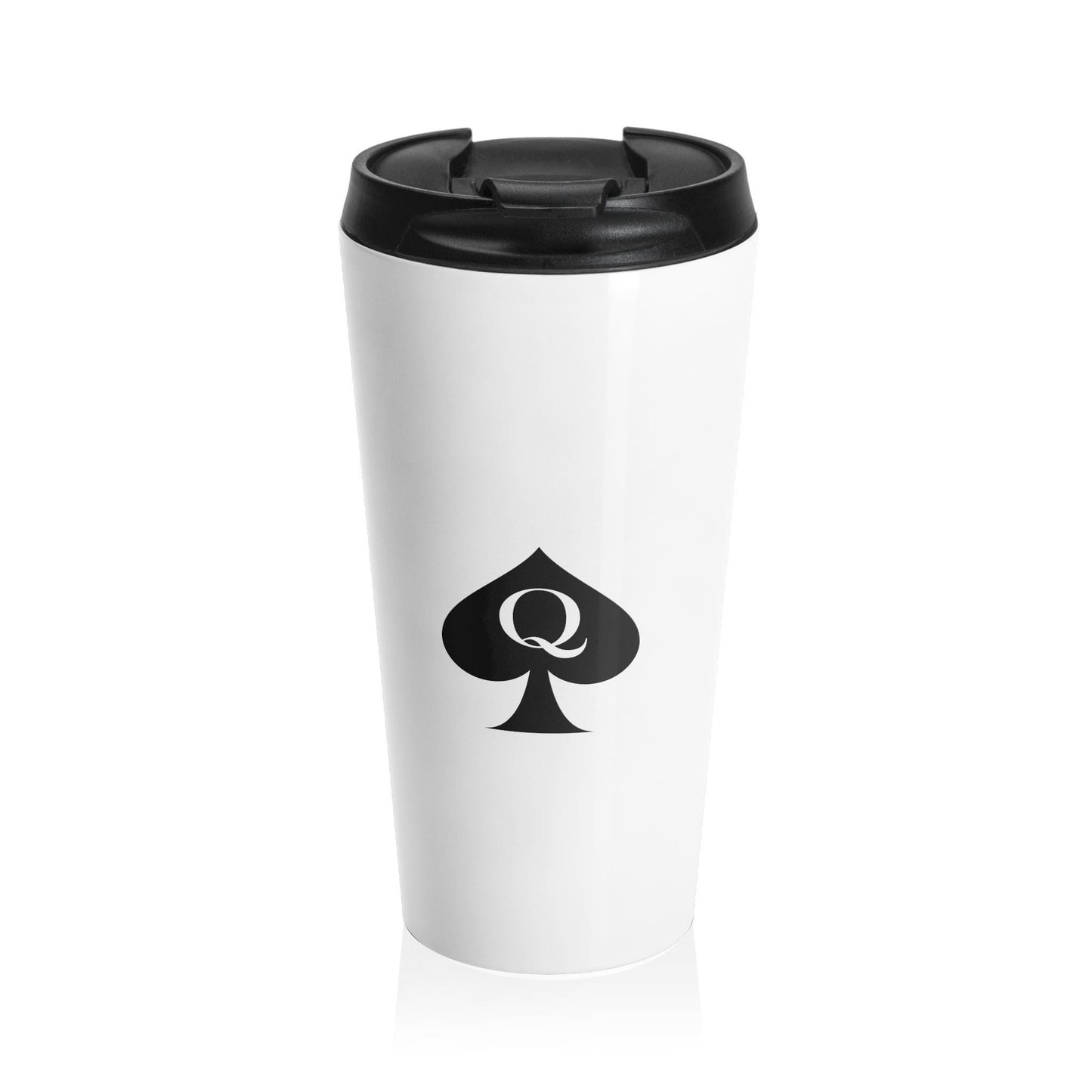 Queen of Spades Travel Mug 15oz QOS Hotwife Lifestyle Cuck Bull Symbol Stainless Steel Flip Lid Insulated Swinger Coffee Cup