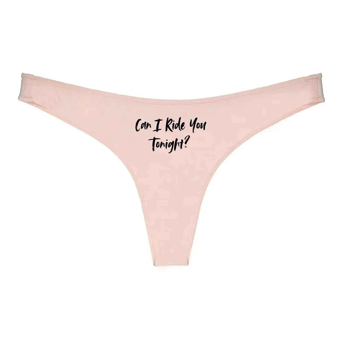 Can I Ride You Tonight Thong | Hotwife lifestyle QoS Panties, Sexy Gift Idea for Wife, Queen of Spades, cuck husband Underwear
