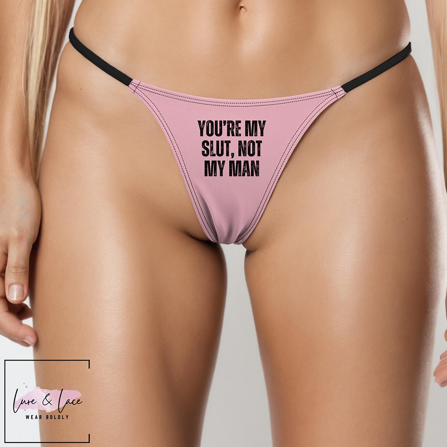 You Are My Slut Not My Man Sexy Thong, QOS G-String, Naughty Lingerie Panties, Hotwife Lifestyle, Queen of Spades, Cuck