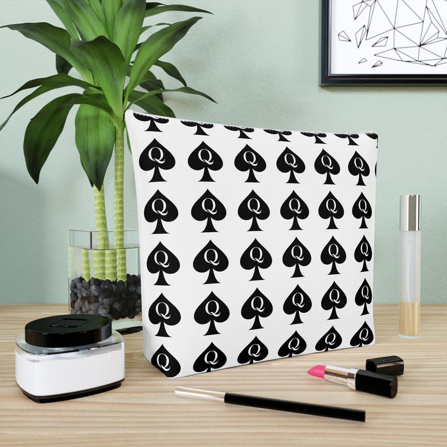 Queen of Spades Cotton Cosmetic Bag | Hotwife BBC Travel Pouch, QOS Makeup Organizer, Swinger Lifestyle Gift for Her, Pineapple Symbol