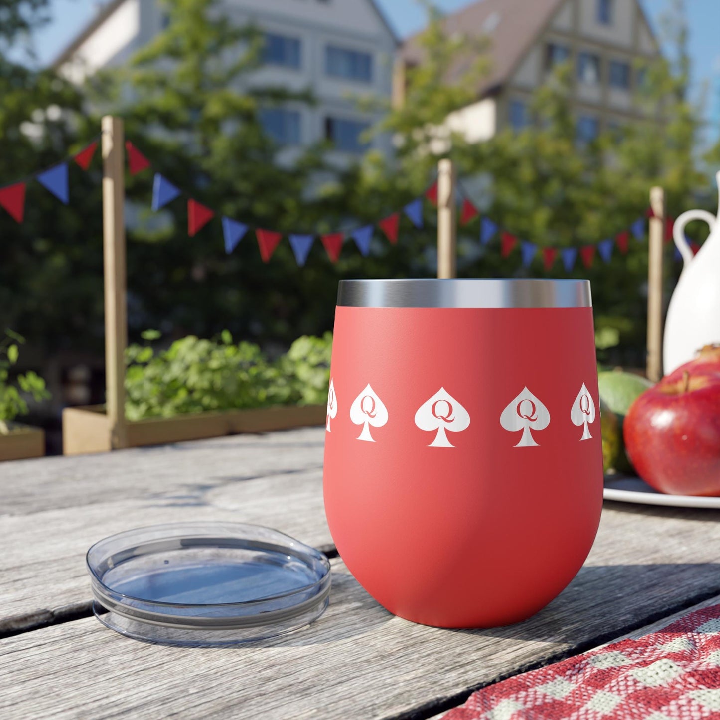 Queen of Spades Copper Vacuum Cup 12oz QOS Hotwife Lifestyle Cuck Bull Stainless Steel Insulated Drinkware BPA Free Swinger Gift