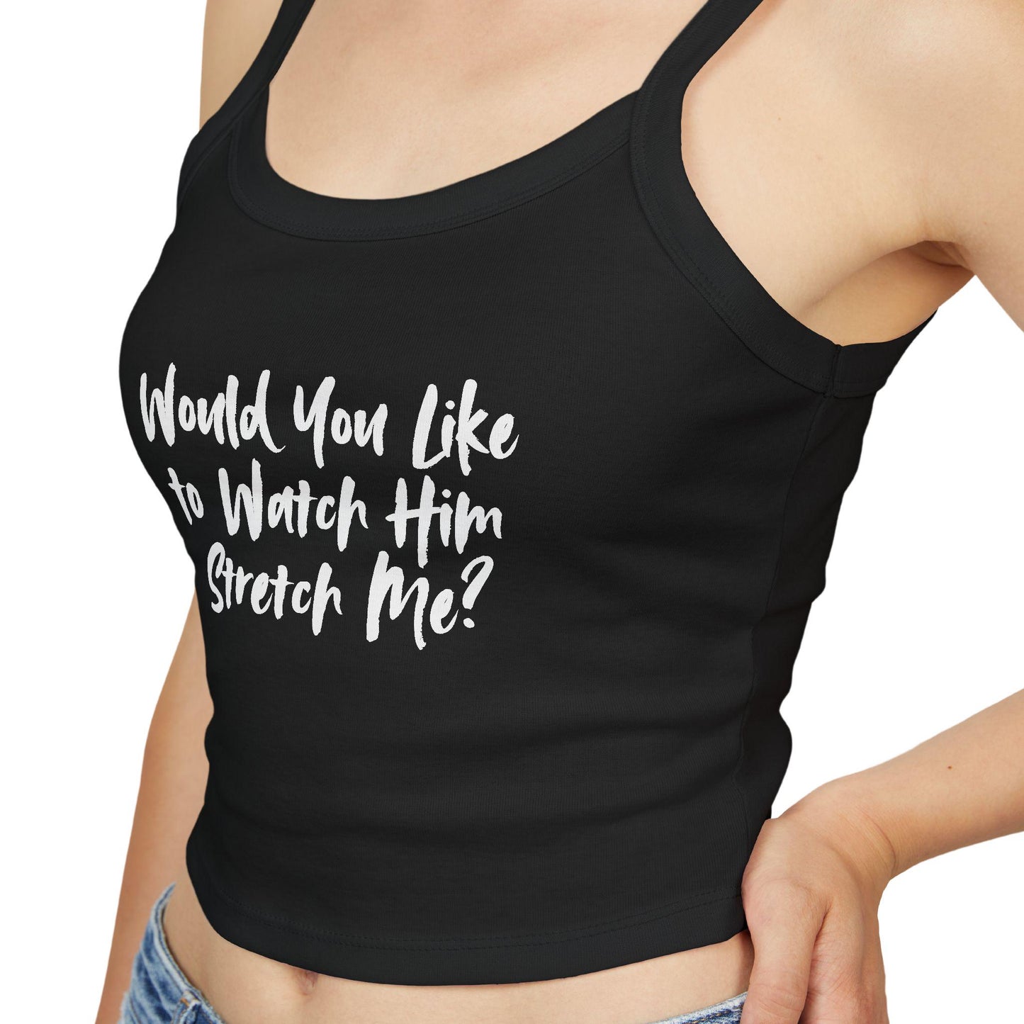 Would You Like to Watch Him Stretch Me, Hotwife Lifestyle QOS Spaghetti strap crop top, QUeen of spades bull sexy Gift idea for her, wife