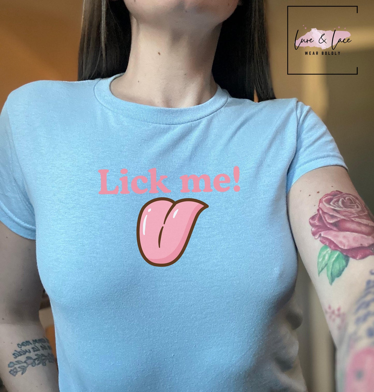 Lick Me Tshirt Sexy Y2K Cute baby Tee, aesthetic Gift idea for her, Naughty funny couple shirt, oral lover date night idea surprise