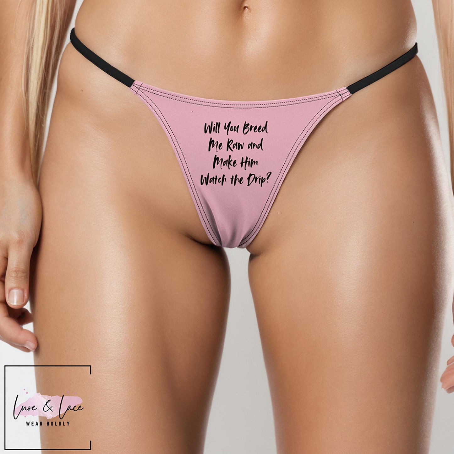 Will You Breed Me Raw and Make Him Watch Sexy Thong, QOS G-String, Naughty Lingerie Panties, Hotwife Lifestyle, Queen of Spades