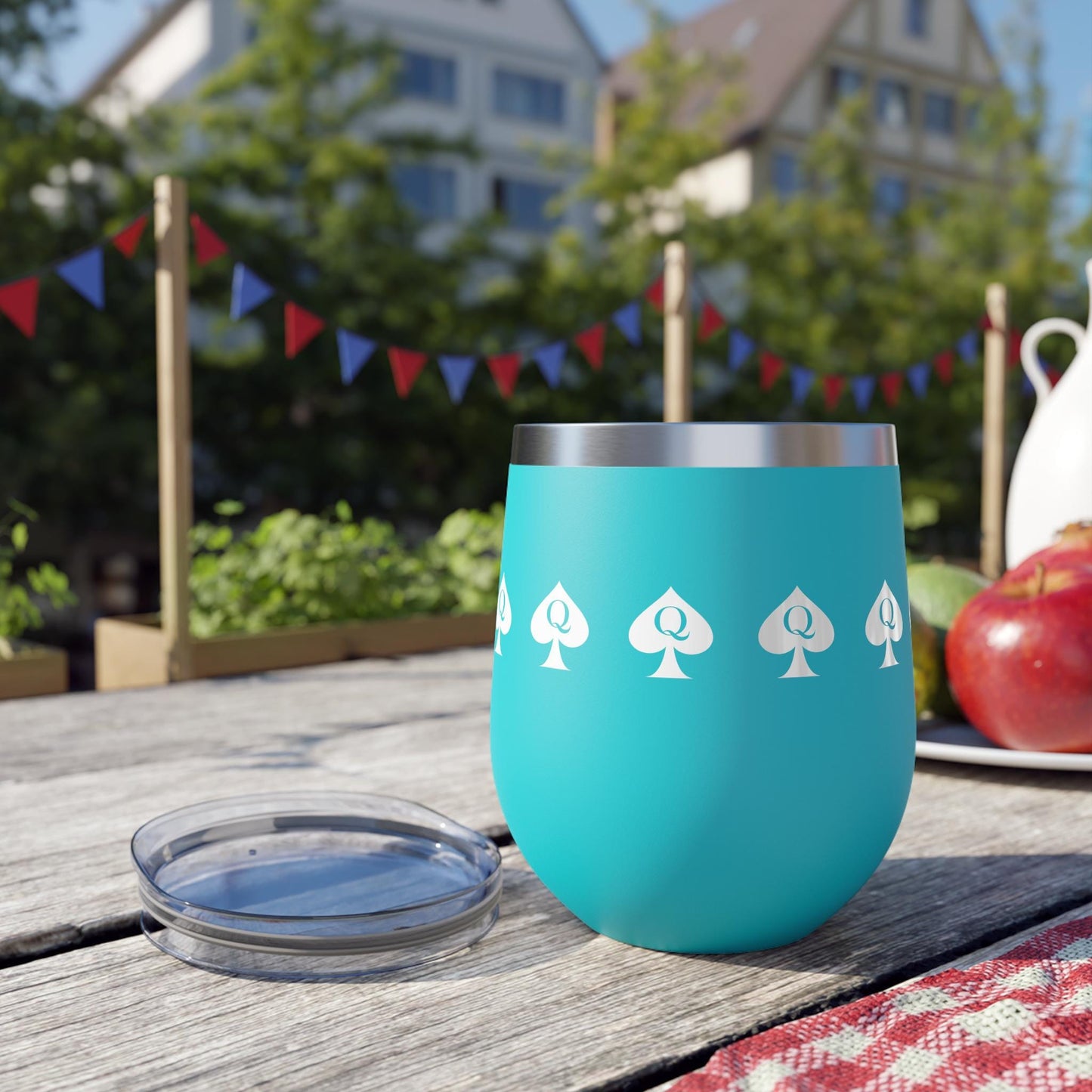 Queen of Spades Copper Vacuum Cup 12oz QOS Hotwife Lifestyle Cuck Bull Stainless Steel Insulated Drinkware BPA Free Swinger Gift
