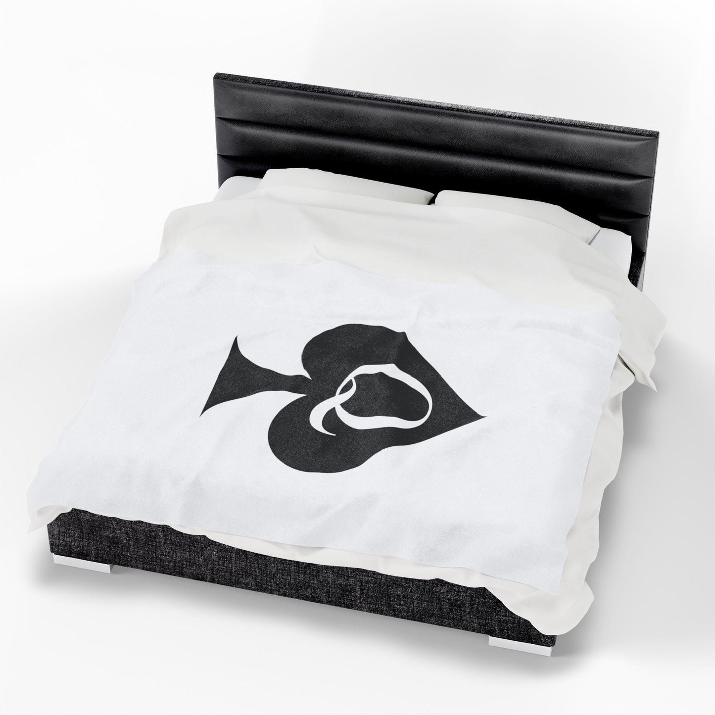 Queen of Spades Velveteen Plush Blanket QOS Hotwife Lifestyle Throw Cuck Bull Bedroom Couch Gift Soft Cozy Sexy Swinger Decor One Sided
