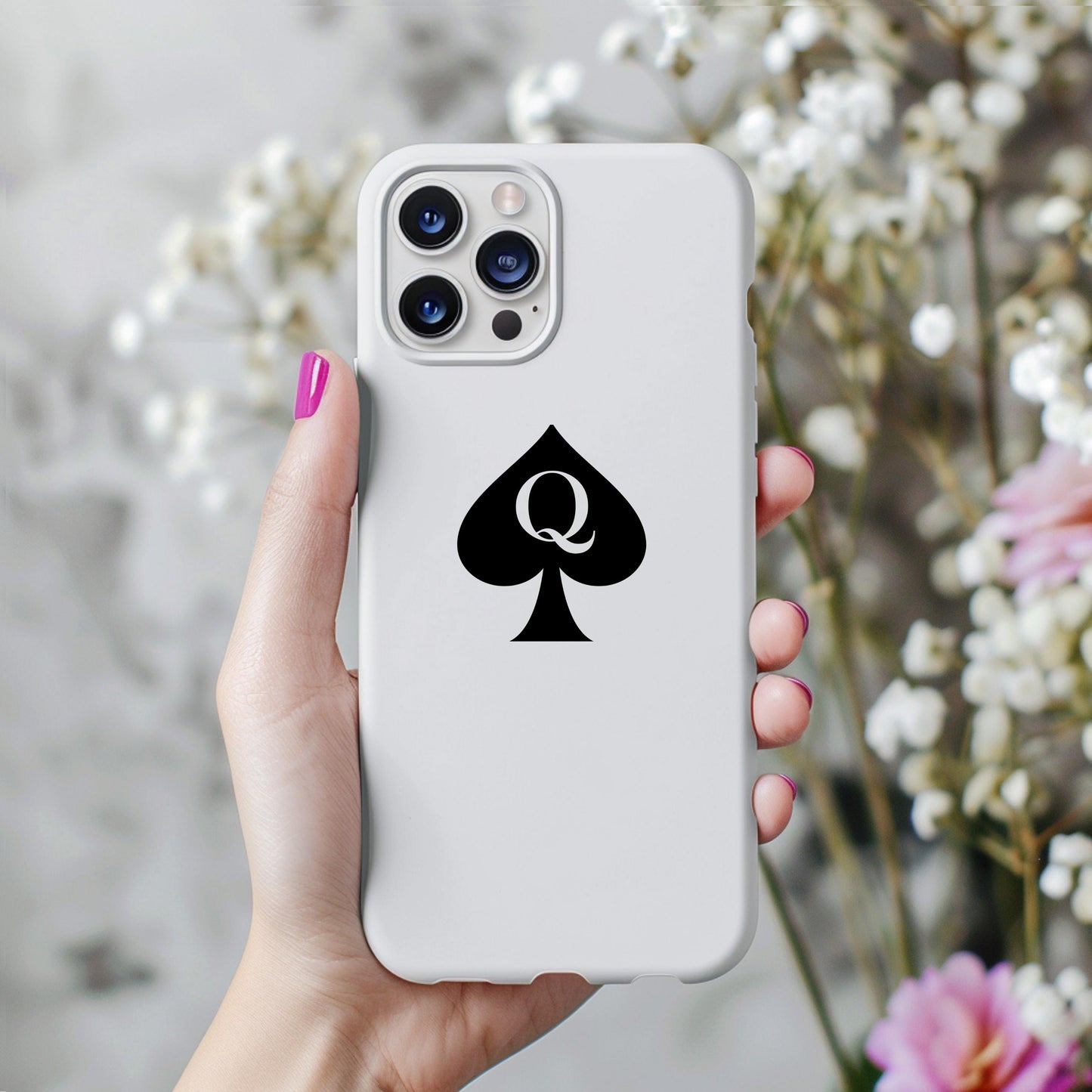 Queen of Spades Tough Phone Case, QOS Hotwife Lifestyle Cuck Bull Symbol, Glossy Protective Cover, Swinger Lifestyle Pineapple