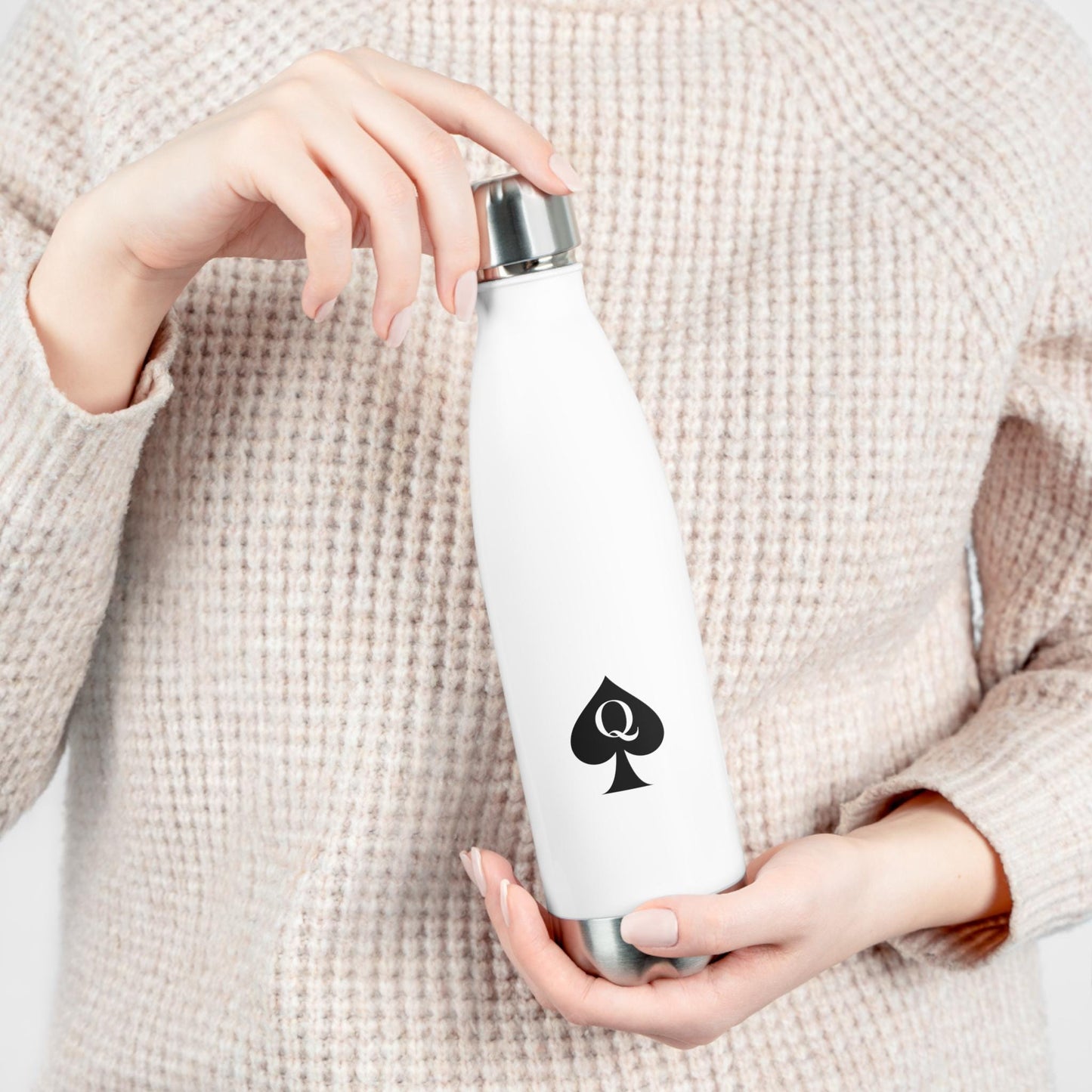 Queen of Spades Insulated Bottle 20oz QOS Hotwife Lifestyle Cuck Bull Stainless Steel Water Bottle BPA Free Double Wall Swinger Gift