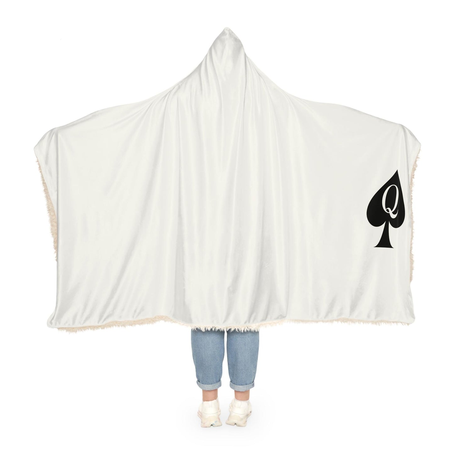 Queen of Spades Snuggle Blanket QOS Hotwife Hooded Throw Cuck Bull Cozy Wearable Wrap Sherpa or Fleece Swinger Lifestyle Bedroom Gift
